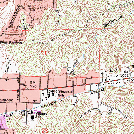 Topographic Map of McDonald Creek, CA
