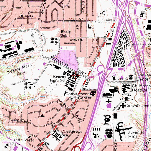 Topographic Map of International Business Senior High School, CA