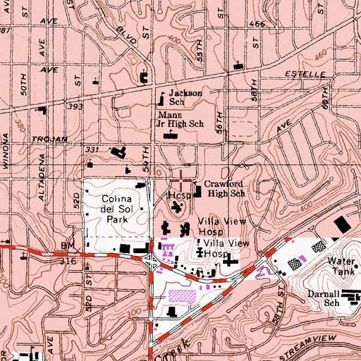 Topographic Map of Invention and Design Educational Academy, CA