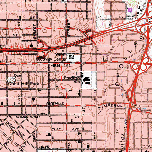 Topographic Map of King-Chavez Athletics Academy, CA
