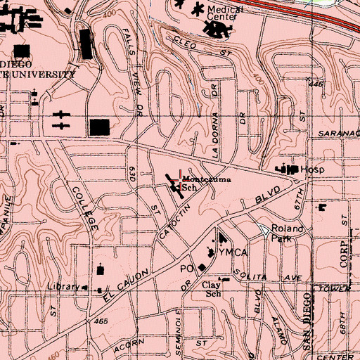 Topographic Map of Montezuma Charter School, CA