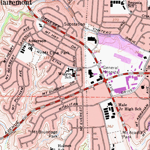 Topographic Map of Mount Everest Academy, CA