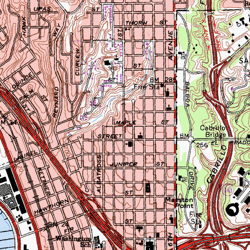 Topographic Map of Museum School, CA