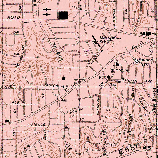 Topographic Map of Praise Tabernacle Apostolic Church, CA