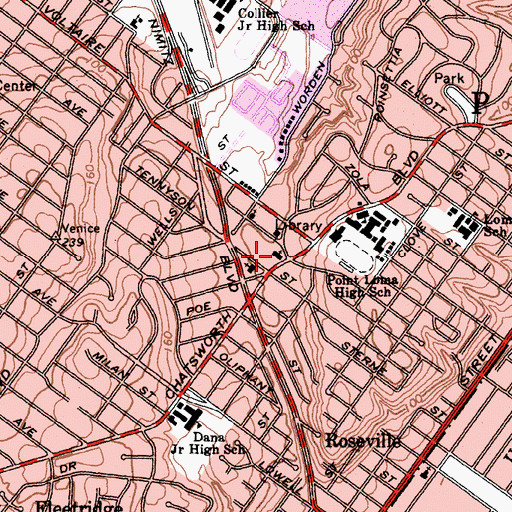 Topographic Map of Presbytery of San Diego, CA