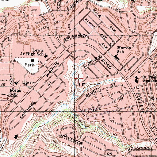 Topographic Map of Prince of Peace Lutheran Church, CA