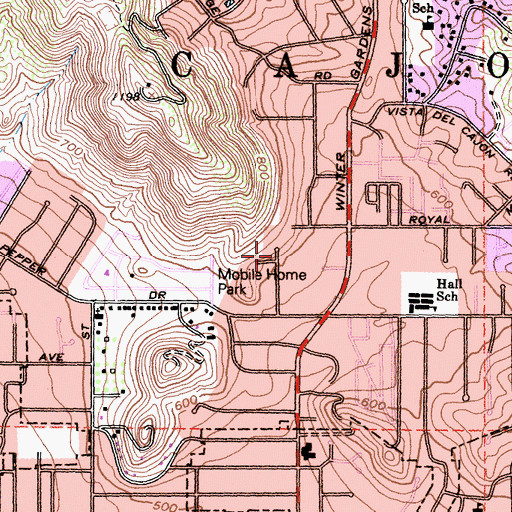 Topographic Map of Rancho Santa Marta Church, CA