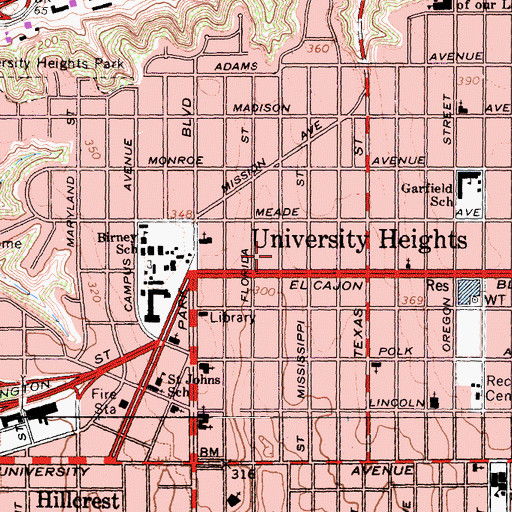 Topographic Map of Revival Time Church of God and Christ, CA