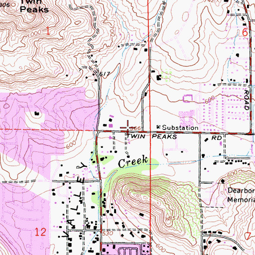 Topographic Map of Saint Gabriel Catholic Church of Poway, CA