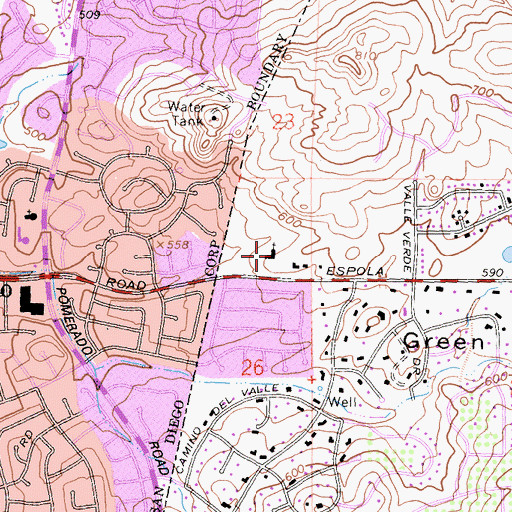 Topographic Map of Saint John of Damascus Orthodox Church, CA