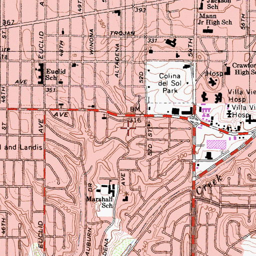 Topographic Map of Saint John of Kronstadt Russian Orthodox Church, CA