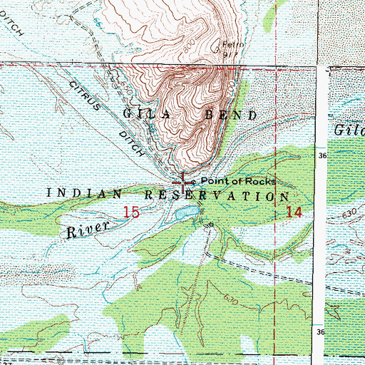 Topographic Map of Point of Rocks, AZ
