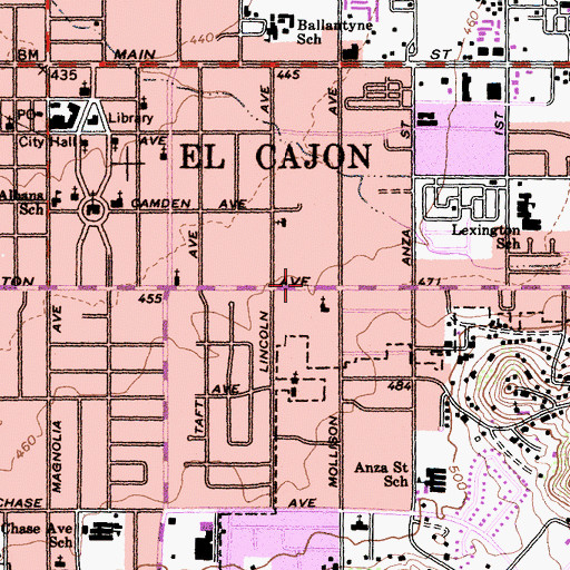 Topographic Map of Saint Michael Chaldean Catholic Church, CA