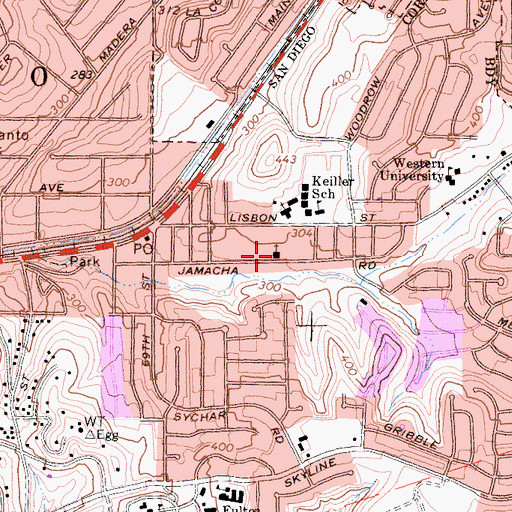 Topographic Map of Saint Paul Baptist Church, CA