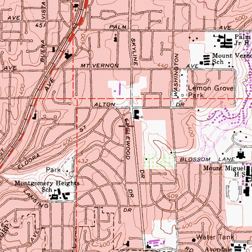 Topographic Map of Samoa Independent Full Gospel Church, CA