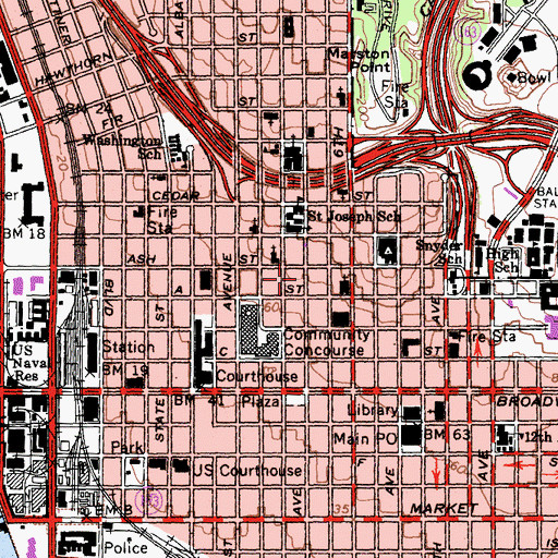 Topographic Map of San Diego Church of Scientology, CA