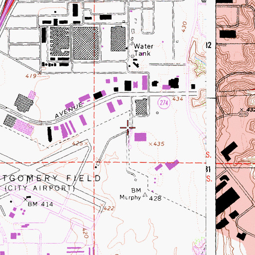 Topographic Map of Seedtime and Harvest Church, CA