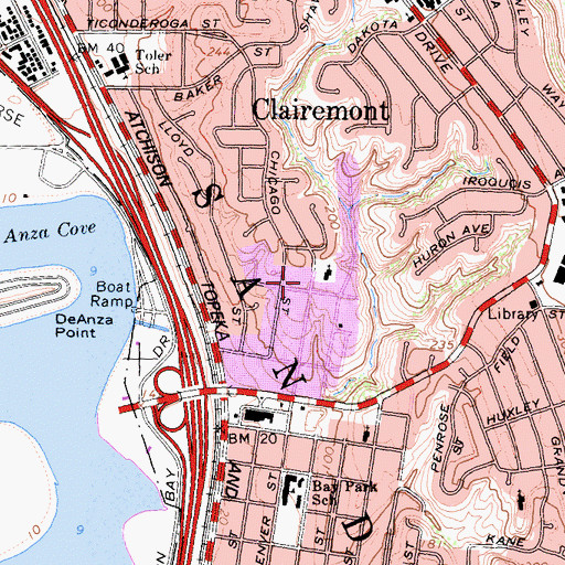 Topographic Map of Serbian Orthodox Church, CA