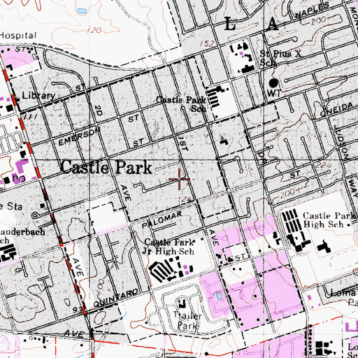 Topographic Map of Spanish Faith Center, CA