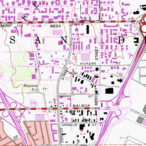 Topographic Map of Summit Lighthouse Study Group of San Diego, CA
