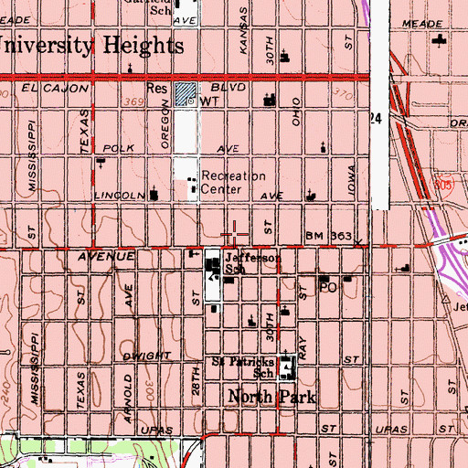 Topographic Map of Sunset Temple, CA