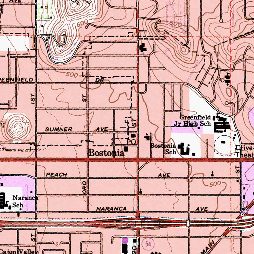 Topographic Map of Teaching of the Inner Christ Church, CA