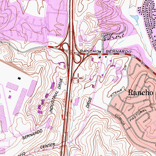 Topographic Map of The Church at Rancho Bernardo, CA