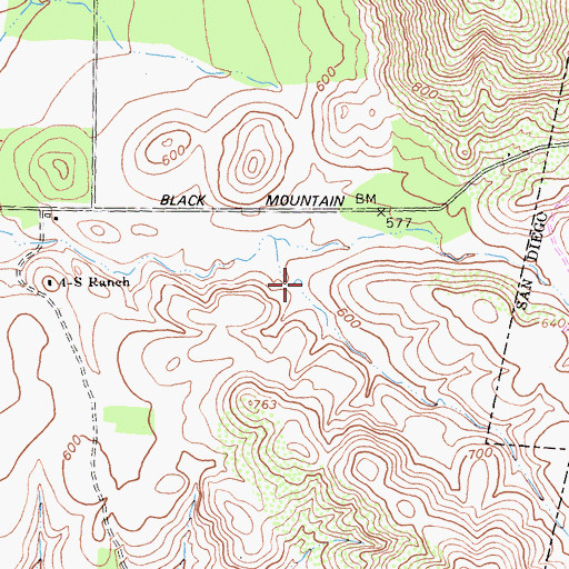 Topographic Map of The City Church, CA