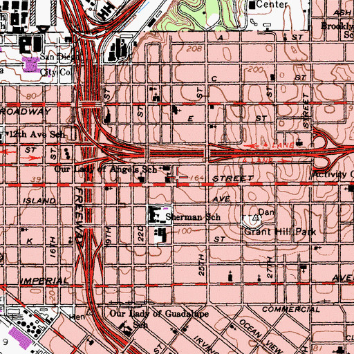 Topographic Map of The City of Refuge Church, CA