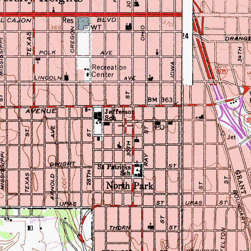 Topographic Map of The Fold Church, CA