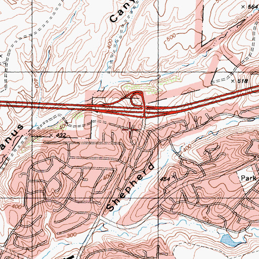 Topographic Map of Tierrasanta Baptist Church, CA