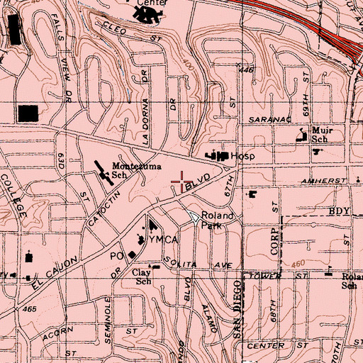 Topographic Map of True Light Church of God in Christ, CA