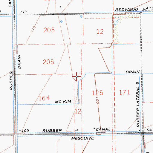 Topographic Map of McKim Drain, CA