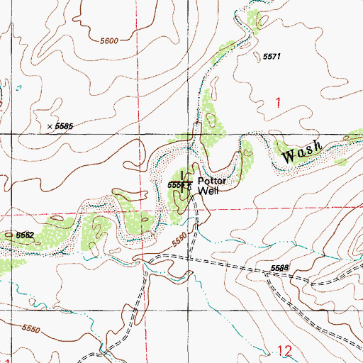 Topographic Map of Potter Place, AZ