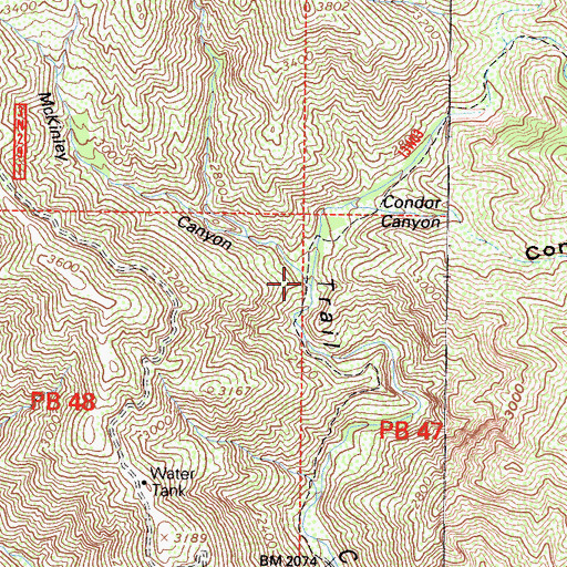 Topographic Map of McKinley Canyon, CA