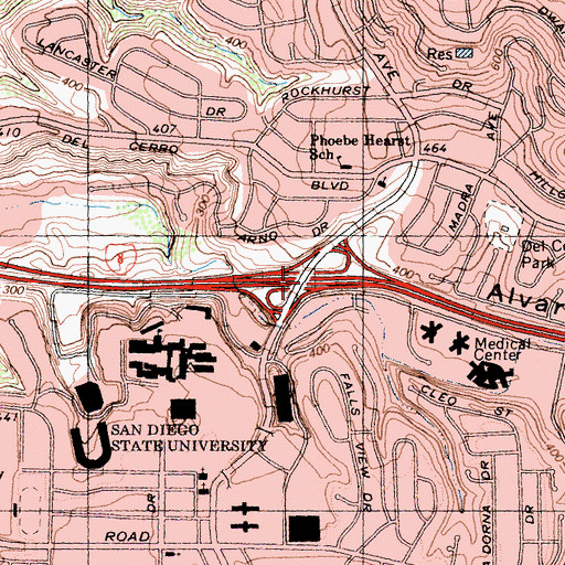 Topographic Map of Interchange 10, CA