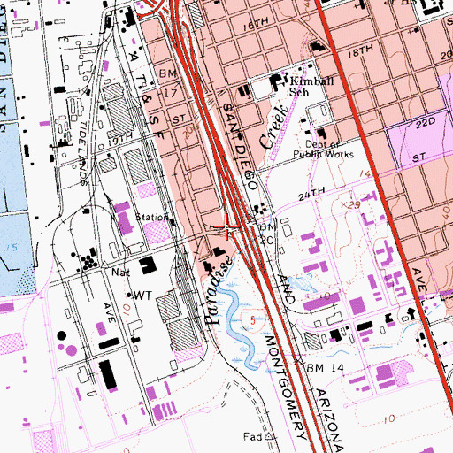Topographic Map of Interchange 10, CA