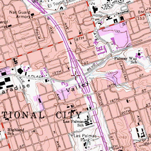 Topographic Map of Interchange 10, CA
