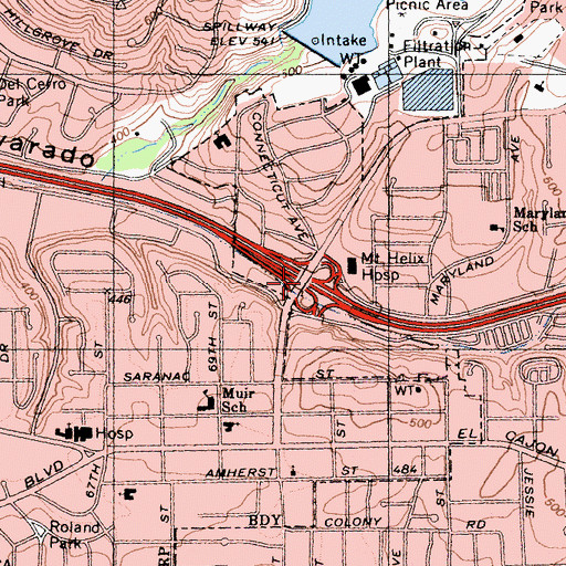 Topographic Map of Interchange 11, CA