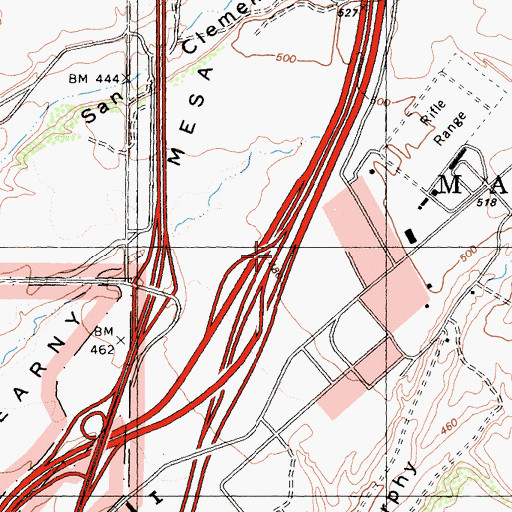 Topographic Map of Interchange 12, CA