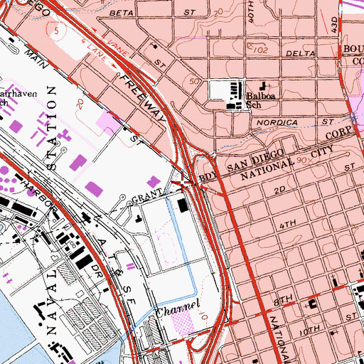 Topographic Map of Interchange 12, CA