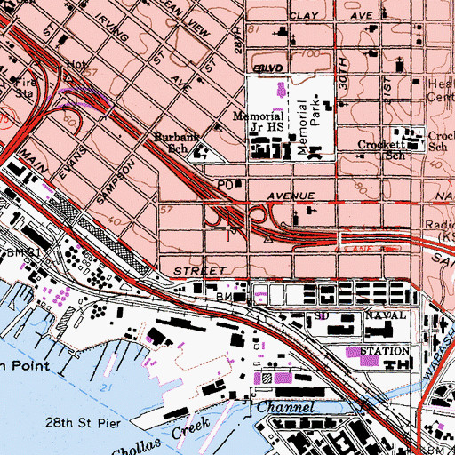 Topographic Map of Interchange 13B, CA