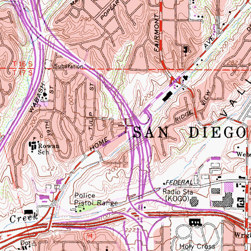 Topographic Map of Interchange 13B, CA