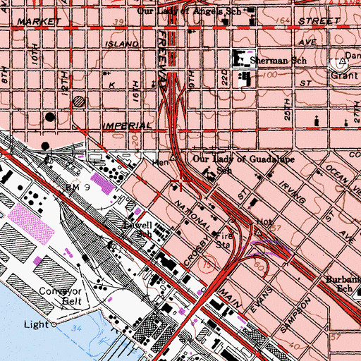 Topographic Map of Interchange 14B, CA