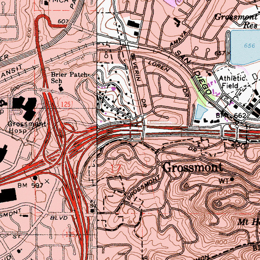 Topographic Map of Interchange 14C, CA