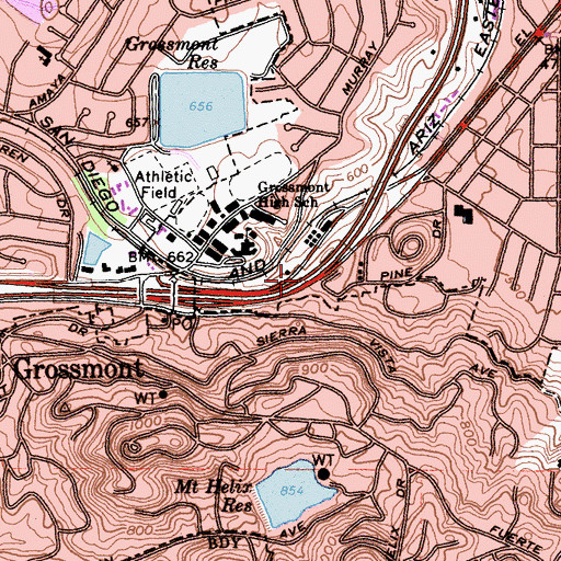 Topographic Map of Interchange 15, CA