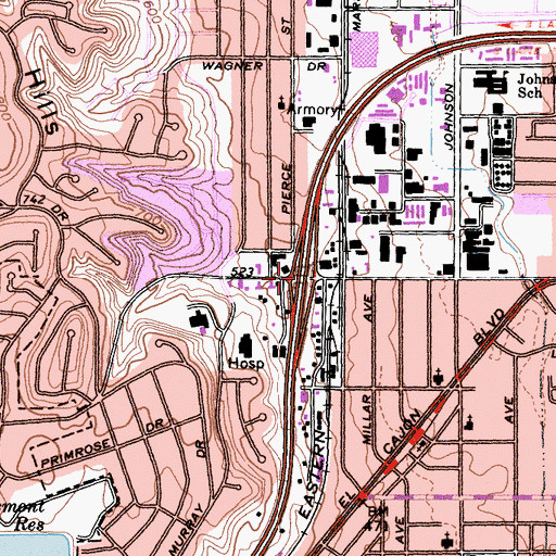 Topographic Map of Interchange 16, CA