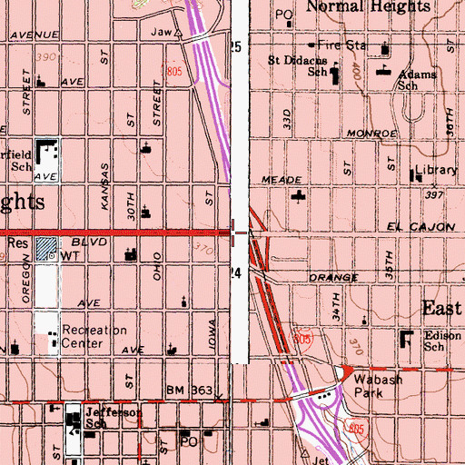 Topographic Map of Interchange 16, CA