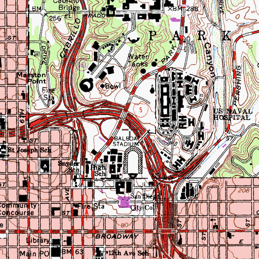 Topographic Map of Interchange 16A, CA