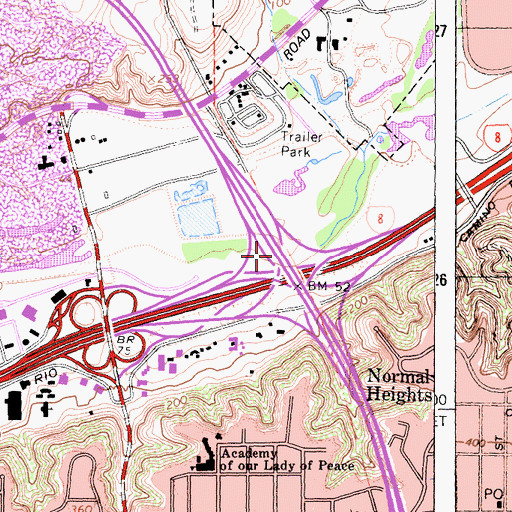 Topographic Map of Interchange 17, CA